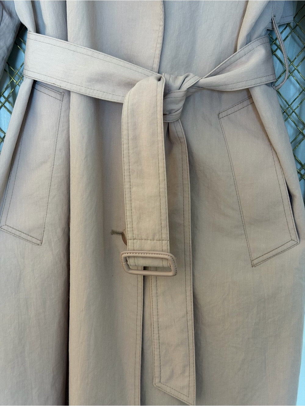 London Fog Blush Trench Coat with Belt - Women - Picture 5 of 9